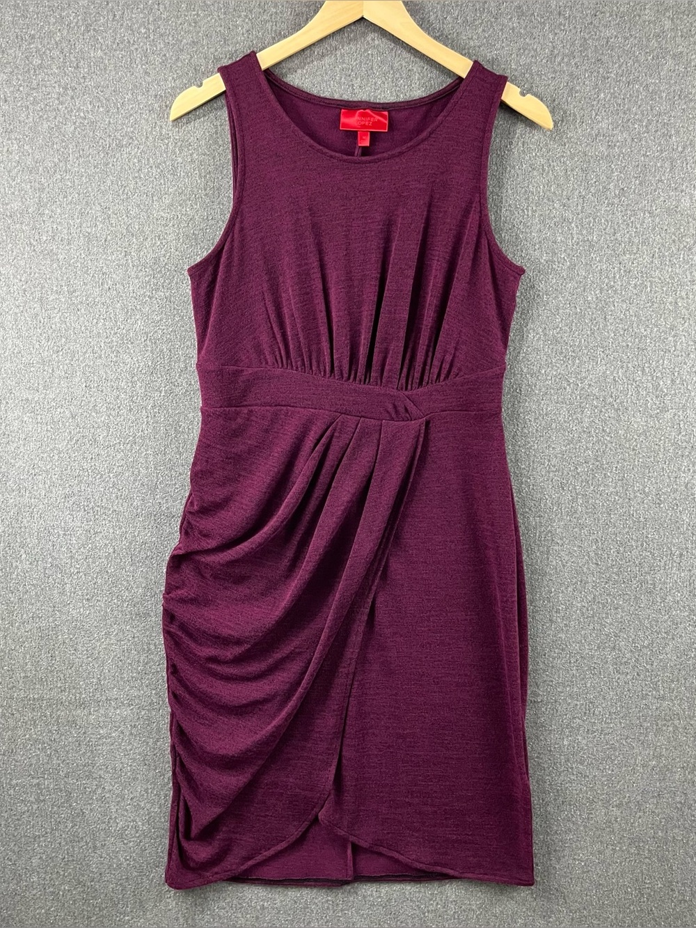 Jennifer Lopez Stretch Knit Ruched Sheath Dress Soft Comfortable Size M NWOT